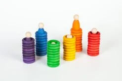 Grapat Holzspielzeug Set, Bunte Farben -Schulschätze Markt 10018587 Figuren Ringe und Scheiben Basic Farben 1