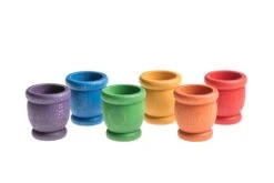 Grapat Holzspielzeug 6 Becher, Bunt -Schulschätze Markt 10018602 6 Teller farbig 2