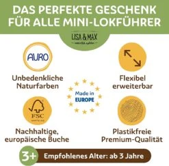 Holzeisenbahn, Kleines Set 7 Holzeisenbahn, Kleines Set -Schulschätze Markt 10019349 Holzeisenbahn Mini 2