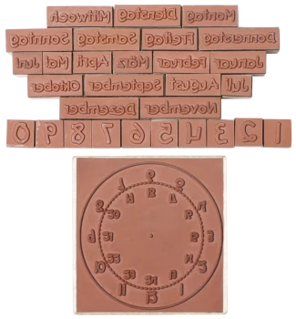 Holzstempel Uhrzeit Und Kalender 2 Holzstempel Uhrzeit Und Kalender – Bild 2