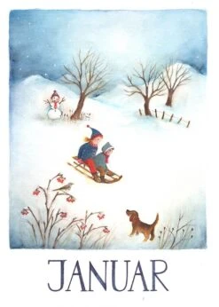 Postkarten Set Monate, 12-teilig -Schulschätze Markt Postkarten Set Monate 2