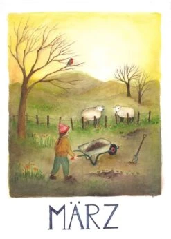 Postkarten Set Monate, 12-teilig -Schulschätze Markt Postkarten Set Monate 6