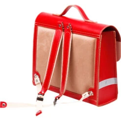 Lederranzen, Rot Mit Pferd -Schulschätze Markt Waldorfshop Lederranzen Rot mit Pferd