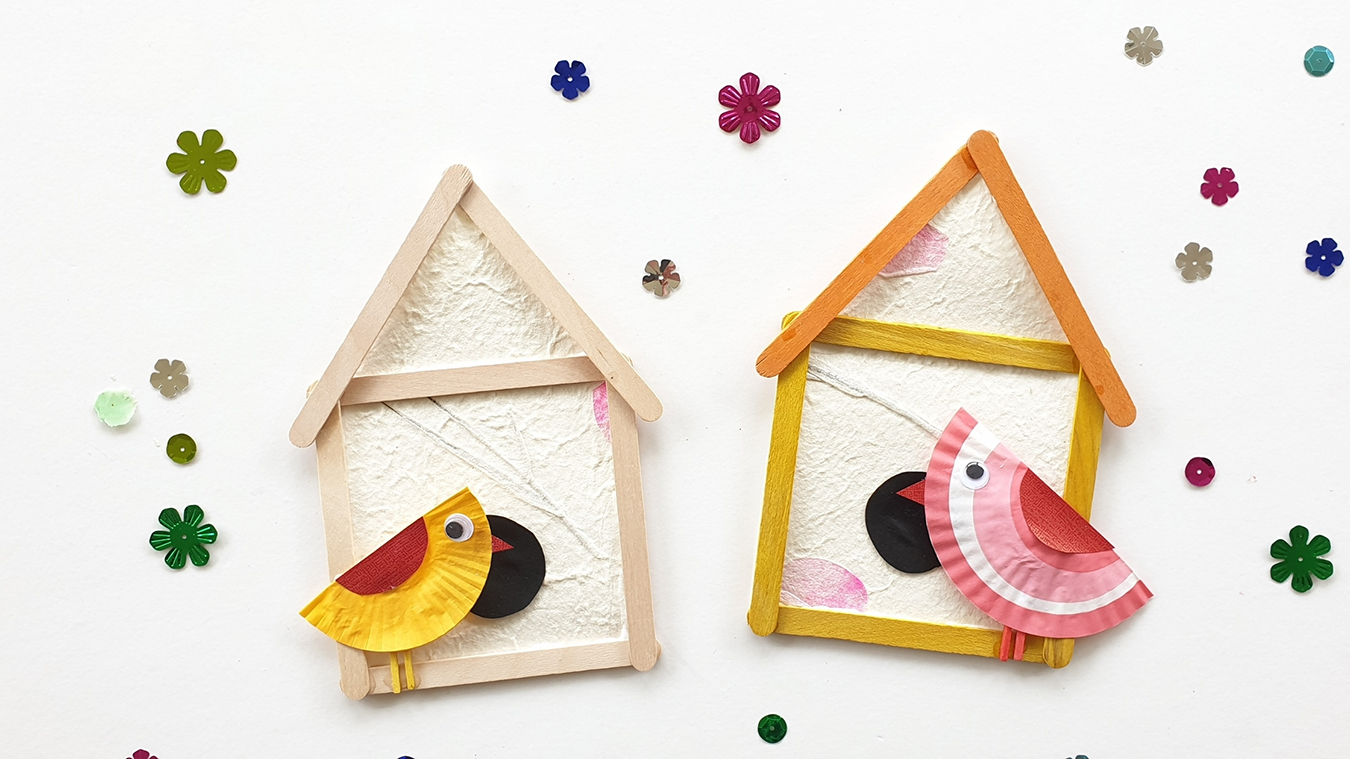Schulschätze Markt -Schulschätze Markt popsicle stick birdhouse craft